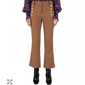 Derek Lam 10 Crosby Corinna cropped flared leg houndstooth trousers